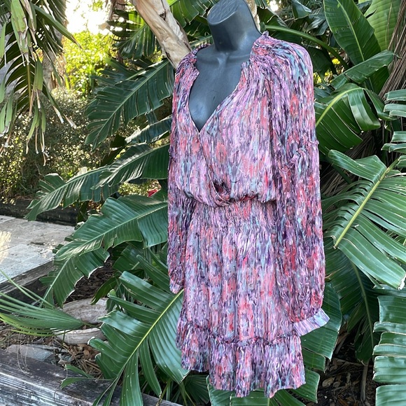 Parker silk full sleeve Bohemian ruffled dress - Picture 3 of 11